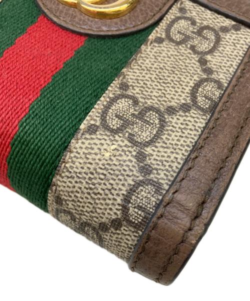 GUCCI（グッチ）GUCCI (グッチ) 2つ折り財布　GG ブラウンの古着・服飾アイテム