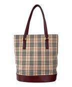 BURBERRYバーバリー）の古着「トートバッグ」｜レッド×ベージュ