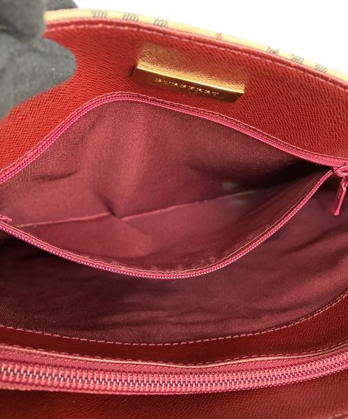 BURBERRY（バーバリー）BURBERRY (バーバリー) トートバッグ レッド×ベージュの古着・服飾アイテム