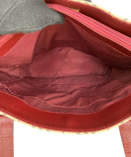 BURBERRY（バーバリー）BURBERRY (バーバリー) トートバッグ レッド×ベージュの古着・服飾アイテム