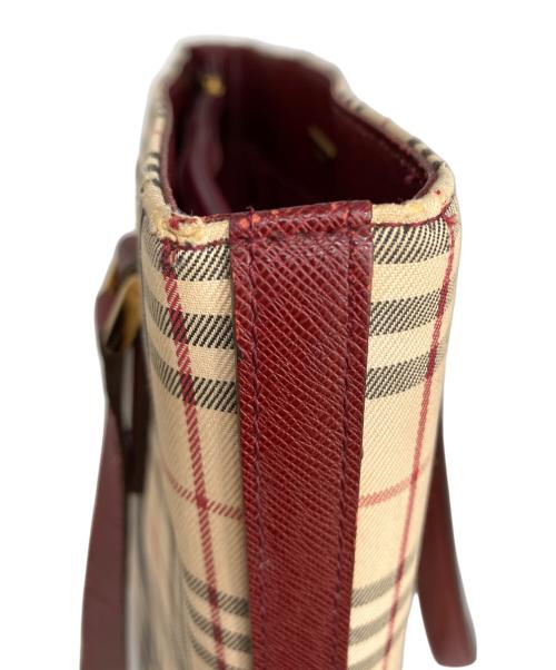 BURBERRY（バーバリー）BURBERRY (バーバリー) トートバッグ レッド×ベージュの古着・服飾アイテム
