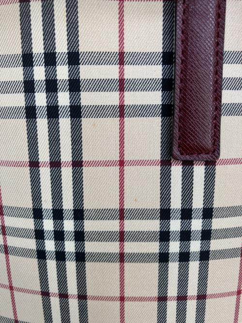 BURBERRY（バーバリー）BURBERRY (バーバリー) トートバッグ レッド×ベージュの古着・服飾アイテム