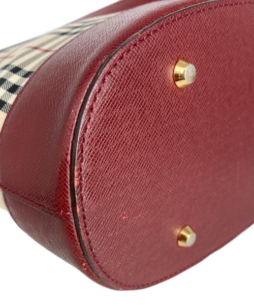BURBERRY（バーバリー）BURBERRY (バーバリー) トートバッグ レッド×ベージュの古着・服飾アイテム