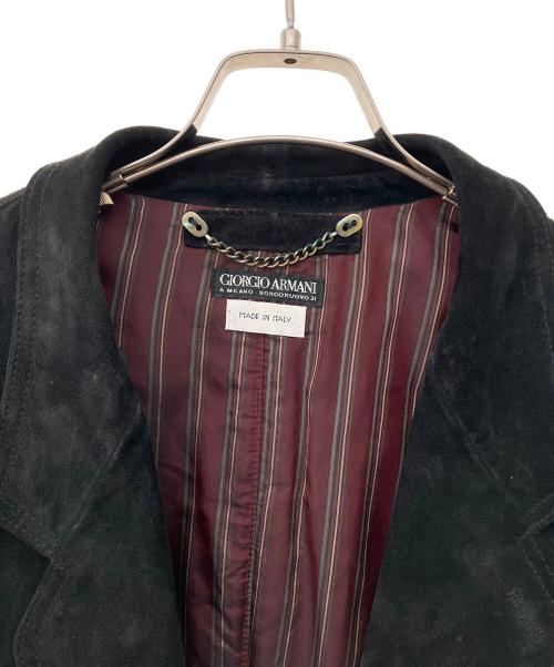 GIORGIO ARMANI（ジョルジオアルマーニ）GIORGIO ARMANI (ジョルジオアルマーニ) レザージャケット ブラック サイズ:52の古着・服飾アイテム