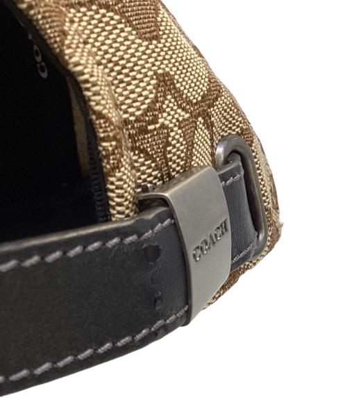 COACH（コーチ）COACH (コーチ) シグネチャー ジャカード フラット ブリム ハット ベージュ×ブラックの古着・服飾アイテム