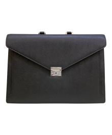 BURBERRY（バーバリー）の古着「フラップ式ビジネスバッグ」｜ブラック