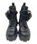 PRADA (プラダ) モノリス ポーチ付 レザーx Re-Nylon コンバットブーツ ブラック サイズ:7 1/2：70000円