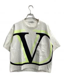 VALENTINO（ヴァレンティノ）の古着「半袖カットソー」｜ホワイト×ライトグリーン