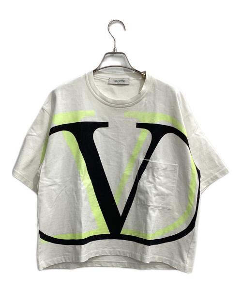 VALENTINO（ヴァレンティノ）VALENTINO (ヴァレンティノ) 半袖カットソー ホワイト×ライトグリーン サイズ:Sの古着・服飾アイテム