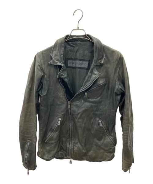 GIORGIO BRATO（ジョルジョブラッド）GIORGIO BRATO (ジョルジョブラッド) レザージャケット カーキ サイズ:48の古着・服飾アイテム