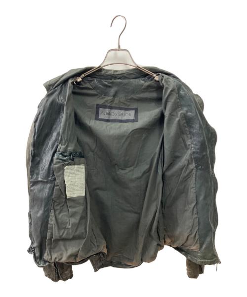 GIORGIO BRATO（ジョルジョブラッド）GIORGIO BRATO (ジョルジョブラッド) レザージャケット カーキ サイズ:48の古着・服飾アイテム