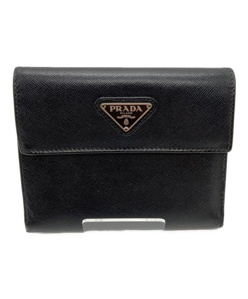 PRADA（プラダ）PRADA (プラダ) 2つ折り財布 ブラックの古着・服飾アイテム