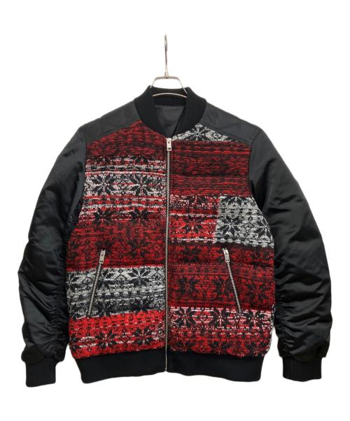 DIESEL（ディーゼル）DIESEL (ディーゼル) ブルゾン ブラック×レッド サイズ:Sの古着・服飾アイテム