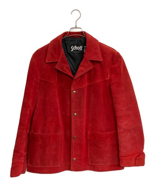 Schott（ショット）Schott (ショット) スウェードレザージャケット レッド サイズ:40の古着・服飾アイテム
