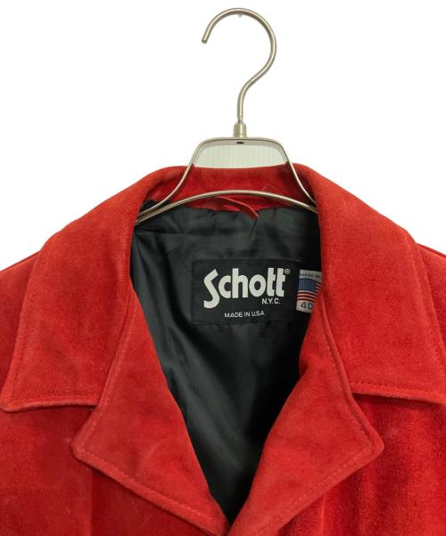 Schott（ショット）Schott (ショット) スウェードレザージャケット レッド サイズ:40の古着・服飾アイテム