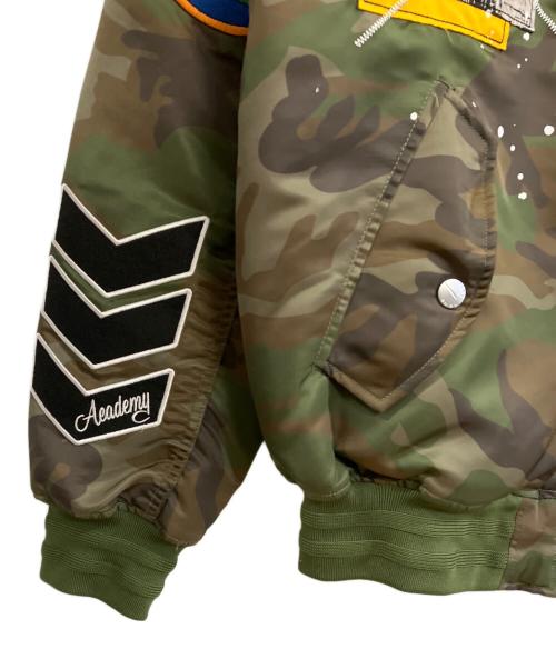 FIRST ROW（ファーストロウ）FIRST ROW (ファーストロウ) FIRST ROW ACT TODAY MULTI PATCHES MA-1 JACKET オリーブ サイズ:X LARGEの古着・服飾アイテム