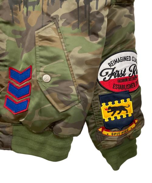 FIRST ROW（ファーストロウ）FIRST ROW (ファーストロウ) FIRST ROW ACT TODAY MULTI PATCHES MA-1 JACKET オリーブ サイズ:X LARGEの古着・服飾アイテム