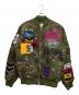 FIRST ROW（ファーストロウ）の古着「FIRST ROW ACT TODAY MULTI PATCHES MA-1 JACKET」｜オリーブ