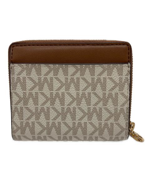 MICHAEL KORS（マイケルコース）MICHAEL KORS (マイケルコース) 2つ折り財布 アイボリー×ブラウンの古着・服飾アイテム