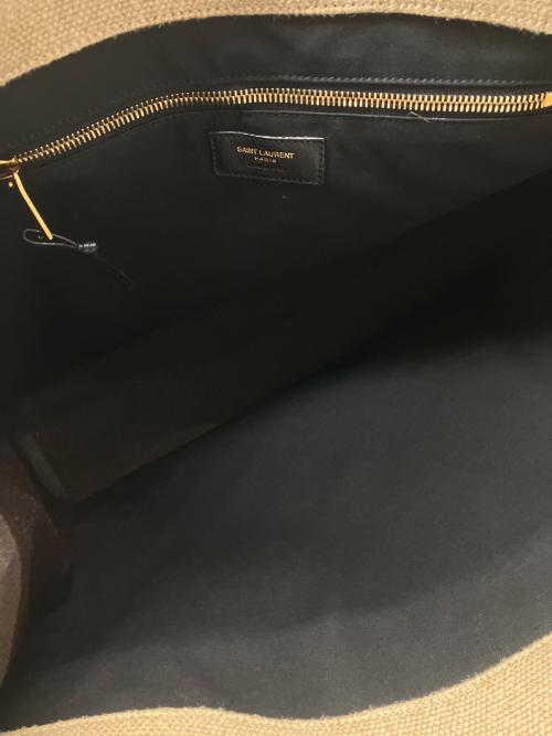 Saint Laurent Paris（サンローランパリ）Saint Laurent Paris (サンローランパリ) リヴ・ゴーシュ　トートバッグ ベージュ×ブラウンの古着・服飾アイテム