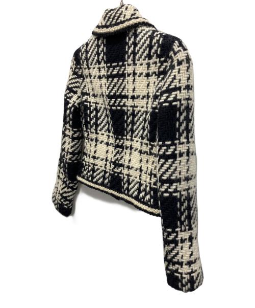 CELINE（セリーヌ）CELINE (セリーヌ) マカダムジップツイードジャケット ブラック×ホワイト サイズ:36の古着・服飾アイテム