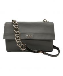 PRADA（プラダ）の古着「チェーンショルダーバッグ」｜グレー