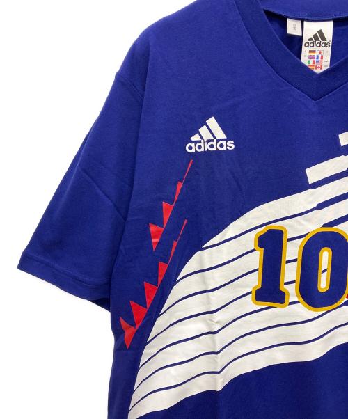 adidas（アディダス）adidas (アディダス) 半袖カットソー ブルー サイズ:Ｌの古着・服飾アイテム