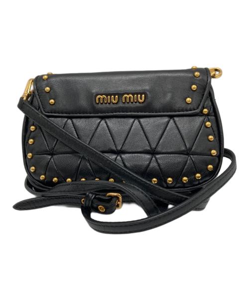 MIU MIU（ミュウミュウ）MIU MIU (ミュウミュウ) ミニショルダーバッグ ブラックの古着・服飾アイテム