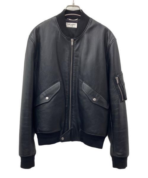 Saint Laurent Paris（サンローランパリ）Saint Laurent Paris (サンローランパリ) lambskin ma-1 bomber jacket ブラック サイズ:52の古着・服飾アイテム