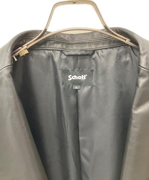 Schott（ショット）Schott (ショット) LEATHER TAILORED JACKET ブラック サイズ:XLの古着・服飾アイテム