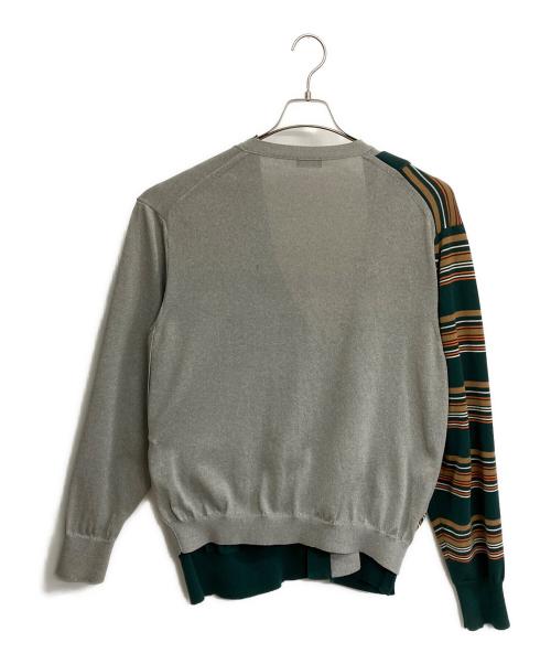 kolor/BEACON（カラービーコン）kolor/BEACON (カラービーコン) クレイジーパターン カーディガン グリーン×グレー サイズ:3の古着・服飾アイテム
