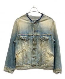 Maison Margiela（メゾンマルジェラ）の古着「ヴィンテージウォッシュノーカラージャケット」｜インディゴ