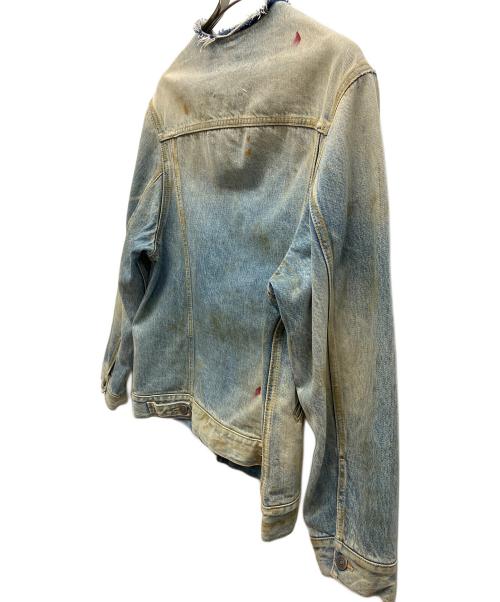 Maison Margiela（メゾンマルジェラ）Maison Margiela (メゾンマルジェラ) ヴィンテージウォッシュノーカラージャケット インディゴ サイズ:48の古着・服飾アイテム