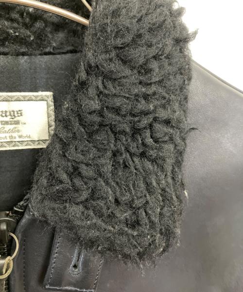 Rags McGREGOR（ラグスマックレガー）Rags McGREGOR (ラグスマックレガー) N.HOOLYWOOD (エヌ ハリウッド) レザージャケット ブラック サイズ:Mの古着・服飾アイテム