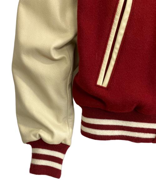 GB sport（ゴールデンベアスポーツ）GB SPORT (ゴールデンベアスポーツ) スタジャン レッド×ベージュ サイズ:Lの古着・服飾アイテム