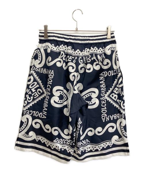DOLCE & GABBANA（ドルチェ＆ガッバーナ）DOLCE & GABBANA (ドルチェ＆ガッバーナ) ハーフパンツ ネイビー×ホワイト サイズ:46の古着・服飾アイテム