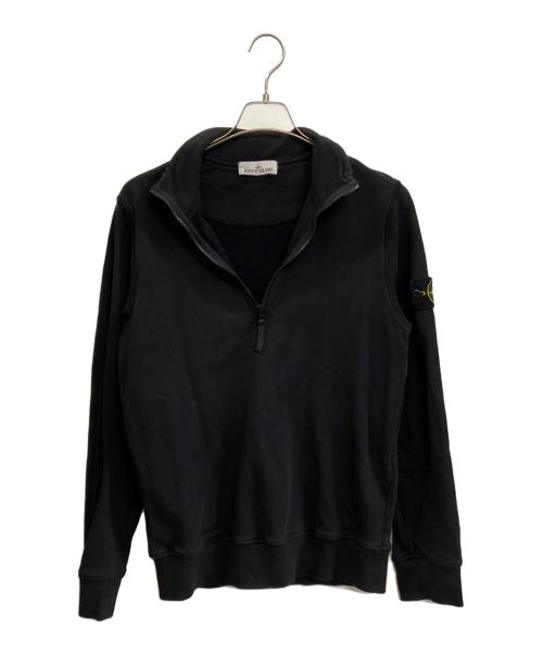STONE ISLAND（ストーンアイランド）STONE ISLAND (ストーンアイランド) ハーフジップスウェット ブラック サイズ:Mの古着・服飾アイテム