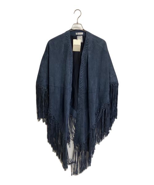 MADISON BLUE（マディソンブルー）MADISON BLUE (マディソンブルー) FRINGE BIG CAPE ネイビー サイズ:Fの古着・服飾アイテム
