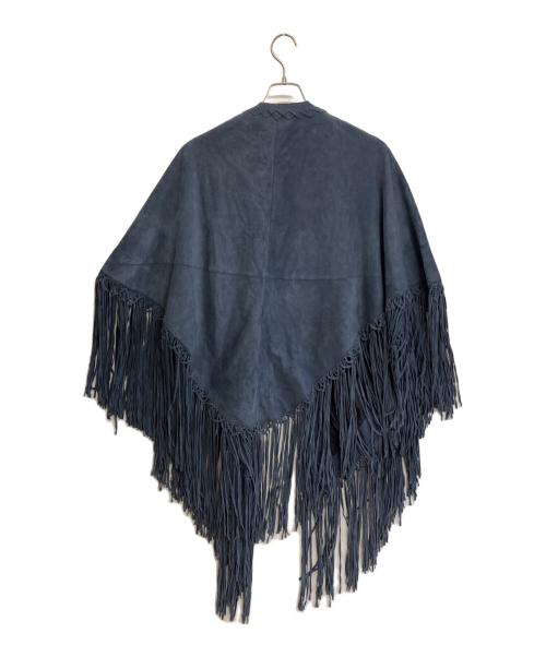 MADISON BLUE（マディソンブルー）MADISON BLUE (マディソンブルー) FRINGE BIG CAPE ネイビー サイズ:Fの古着・服飾アイテム