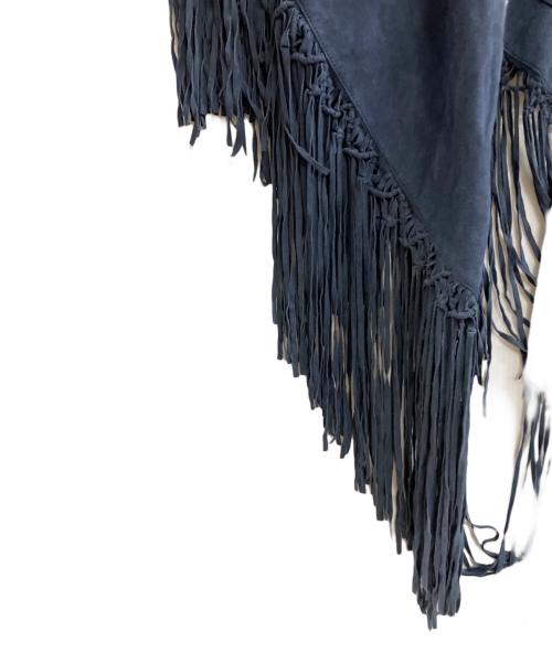 MADISON BLUE（マディソンブルー）MADISON BLUE (マディソンブルー) FRINGE BIG CAPE ネイビー サイズ:Fの古着・服飾アイテム