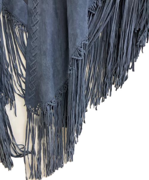 MADISON BLUE（マディソンブルー）MADISON BLUE (マディソンブルー) FRINGE BIG CAPE ネイビー サイズ:Fの古着・服飾アイテム