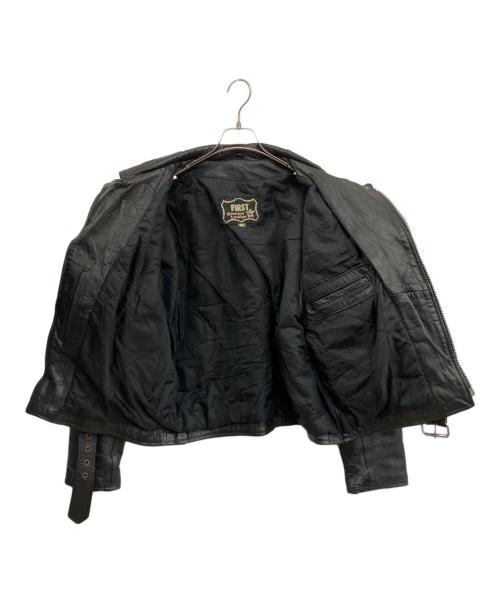 first genuine leather（ファースト ジーニーレザー）first genuine leather (ファースト ジーニーレザー) ダブルライダースジャケット ブラック サイズ:44の古着・服飾アイテム
