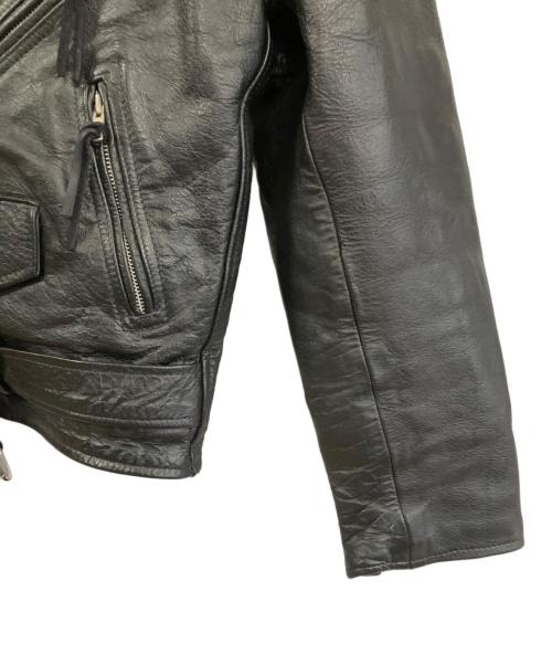 first genuine leather（ファースト ジーニーレザー）first genuine leather (ファースト ジーニーレザー) ダブルライダースジャケット ブラック サイズ:44の古着・服飾アイテム