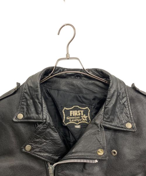 first genuine leather（ファースト ジーニーレザー）first genuine leather (ファースト ジーニーレザー) ダブルライダースジャケット ブラック サイズ:44の古着・服飾アイテム