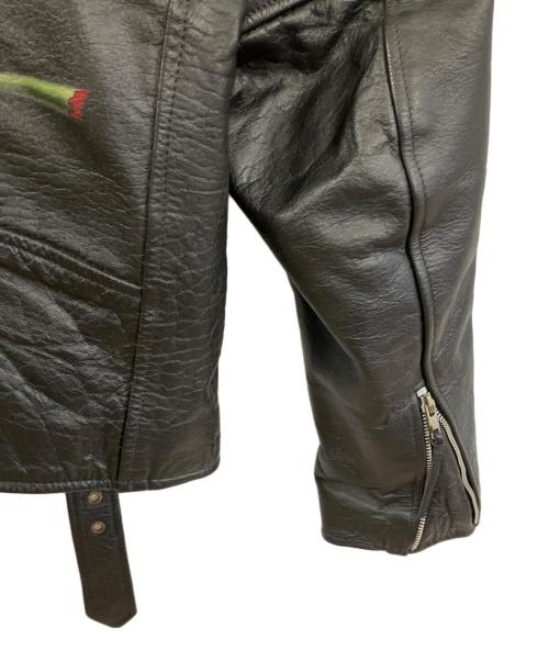 first genuine leather（ファースト ジーニーレザー）first genuine leather (ファースト ジーニーレザー) ダブルライダースジャケット ブラック サイズ:44の古着・服飾アイテム