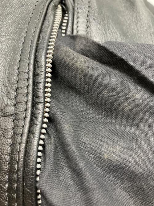 first genuine leather（ファースト ジーニーレザー）first genuine leather (ファースト ジーニーレザー) ダブルライダースジャケット ブラック サイズ:44の古着・服飾アイテム