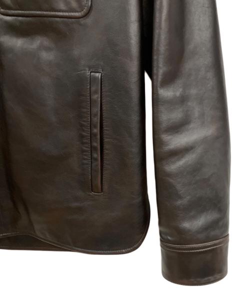 LOEWE（ロエベ）LOEWE (ロエベ) レザージャケット ブラウン サイズ:44の古着・服飾アイテム