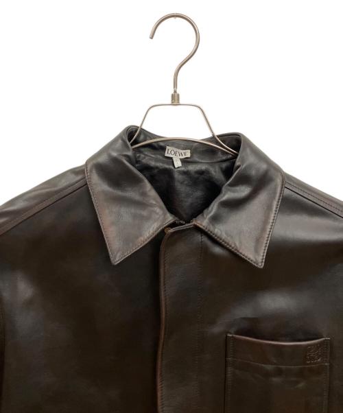 LOEWE（ロエベ）LOEWE (ロエベ) レザージャケット ブラウン サイズ:44の古着・服飾アイテム