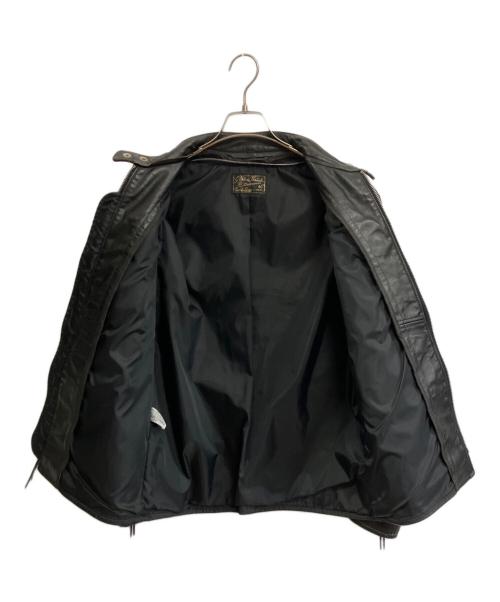 Golden Thread Brill Bros（ゴールデンスレッドブリルブラザーズ）Golden Thread Brill Bros (ゴールデンスレッドブリルブラザーズ) シングルライダースジャケット ブラック サイズ:40の古着・服飾アイテム