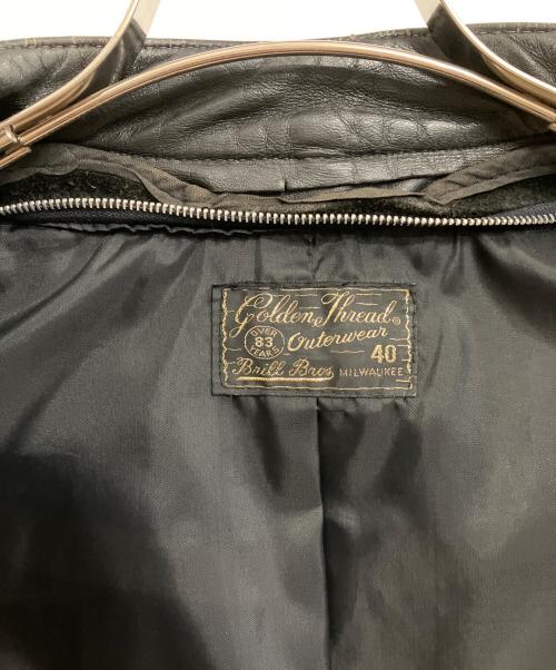 Golden Thread Brill Bros（ゴールデンスレッドブリルブラザーズ）Golden Thread Brill Bros (ゴールデンスレッドブリルブラザーズ) シングルライダースジャケット ブラック サイズ:40の古着・服飾アイテム